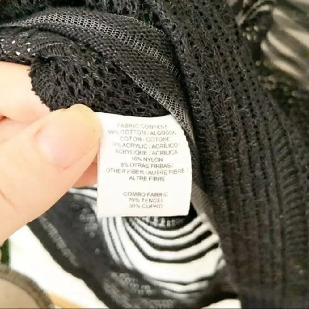 Derek Lam sheer striped black blouse long sleeves